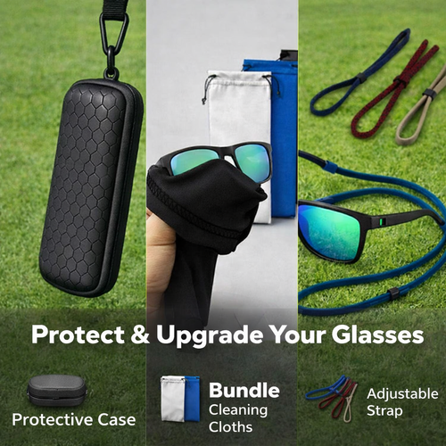 Glass Protection Bundle- Case, Cleaning Clothes, Anti Drop Strap